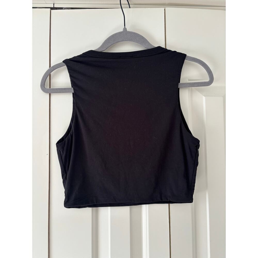 NWT Naked Wardrobe Black Sleeveless Crop Tank Top Women’s Large Stretch - Picture 7 of 7